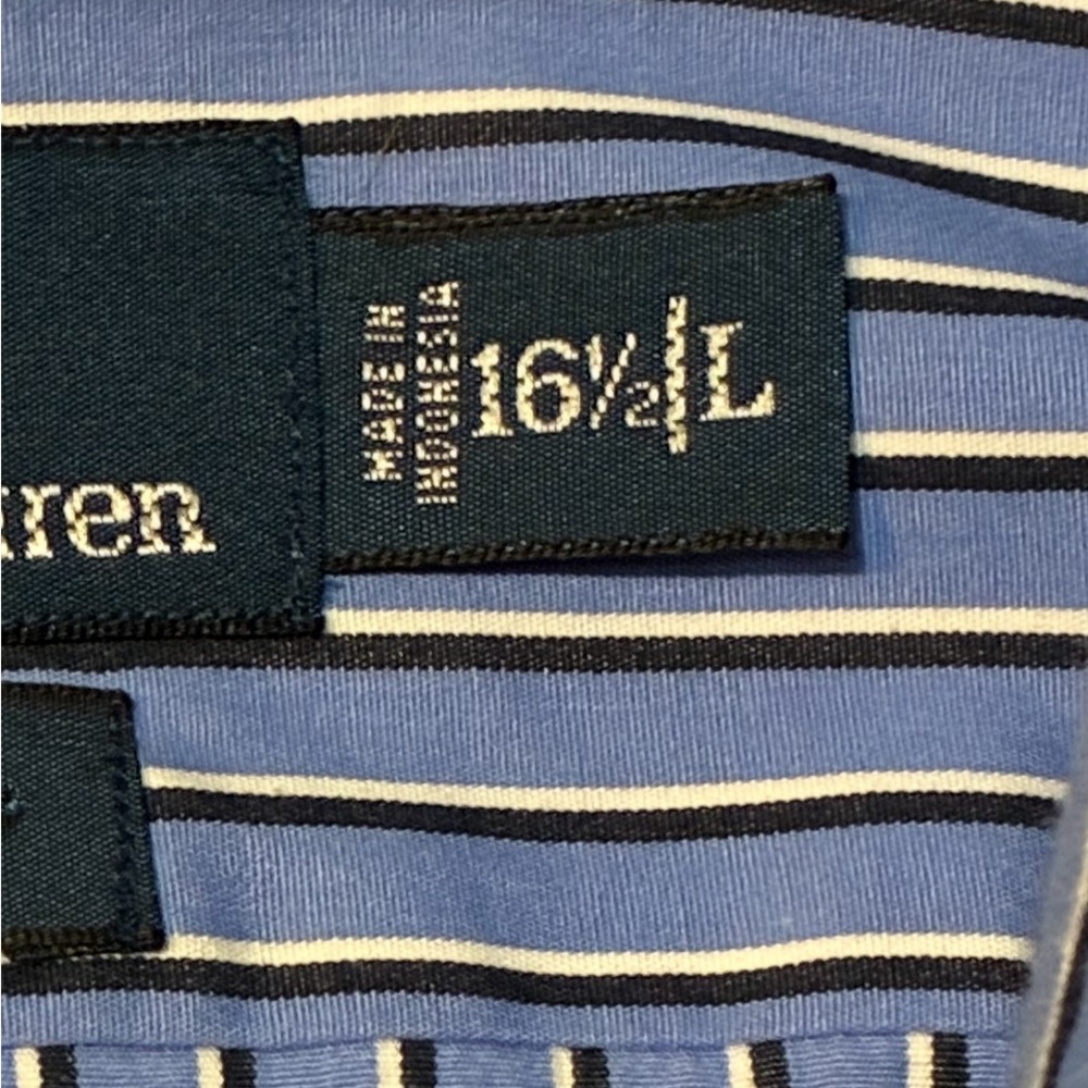 Polo by Ralph Lauren Men's Estate Classic Blue Pinstripe Dress Shirt - Picture 14 of 14